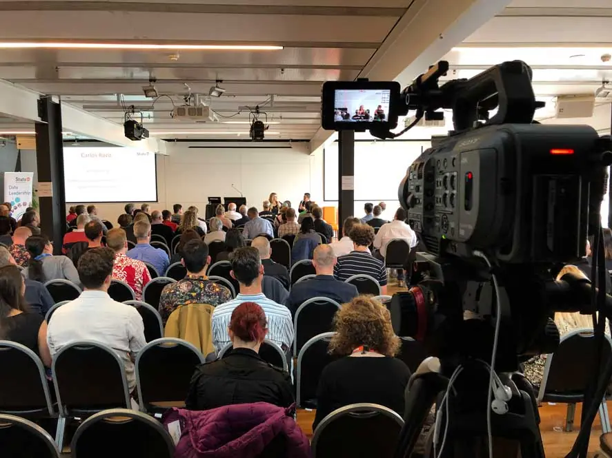 Videographer filming an event